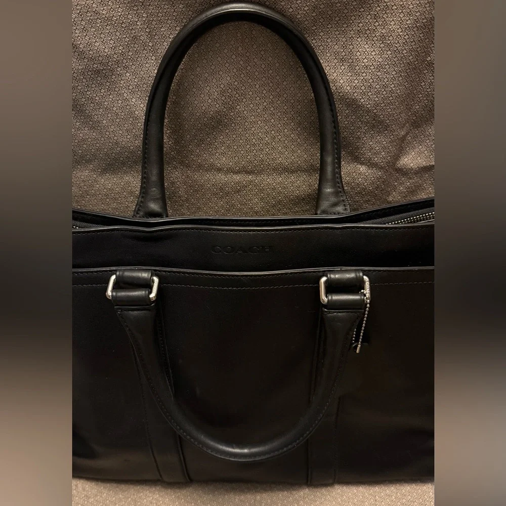 Coach Black Leather Briefcase